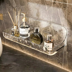 Adhesive Acrylic Bathroom Shelf – No Drill Wall Mount Storage for Shower Bath & Vanity Organizer