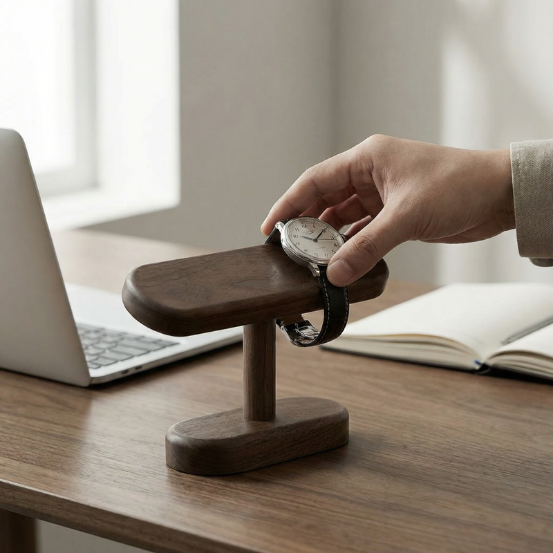 Support de montre en bois — Présentoir autonome pour Commode, Bureau, Table de chevet, Organisateur de rangement de chambre