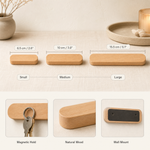 Wood Magnetic Key Holder Wall Organizer – Minimalist Entryway Storage Rack Decor