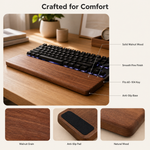 Walnut Wood Keyboard Wrist Rest – Ergonomic Palm Pad for Mechanical Keyboards