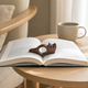 Wooden Cat Book Page Holder – Finger Ring Bookmark for Readers, Minimalist Wood Gift