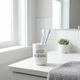 Good Morning Toothbrush Holder – Countertop Cup for Bathroom Vanity Sink Organization Storage