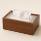 Wooden Tissue Box Cover – Ribbed Glass Top, Desk and Bedside Napkin Holder