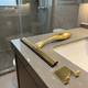 Gold Stainless Steel Shower Squeegee – Modern Silicone Water Wiper for Bathroom Glass Surfaces
