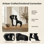 Abstract Human and Dog Sculpture – Minimalist Figurine for Desk, Shelf, Living Room Decor