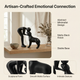 Abstract Human and Dog Sculpture – Minimalist Figurine for Desk, Shelf, Living Room Decor