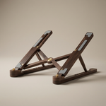 Walnut Wood Foldable Laptop Stand – 8 Level Height Adjustable for 11–17 Inch Laptops