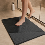Geometric Bath Mat – Absorbent Non-Slip Quick Dry Shower Rug Minimalist Bathroom Decor