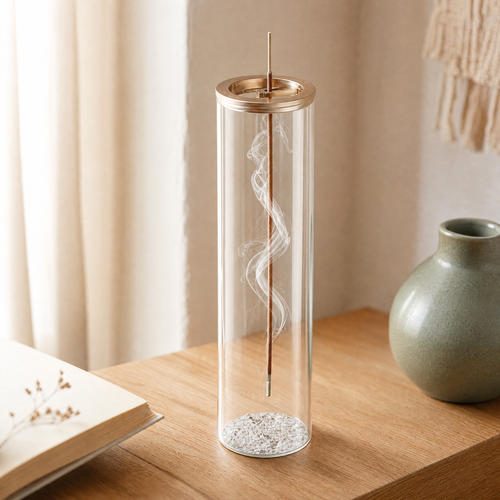 Glass Incense Stick Holder – Ash Catcher Burner for Yoga Meditation Room Decor