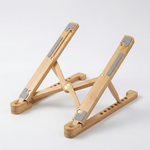 Walnut Wood Foldable Laptop Stand – 8 Level Height Adjustable for 11–17 Inch Laptops