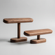 Watch Display Stand – Freestanding T-Bar Organizer for Desk Dresser Nightstand Walnut Wood