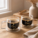 Double Wall Glass Coffee Mug – Espresso Cappuccino Latte Cup Heat Resistant Clear