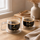 Double Wall Glass Coffee Mug – Espresso Cappuccino Latte Cup Heat Resistant Clear