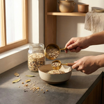 Measuring Cups and Spoons Set with Wood Handles – 8-Piece Stainless Steel Baking Set