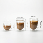Double Wall Glass Coffee Mug – Heat Resistant Borosilicate Latte Cup, Clear Minimalist Drinkware