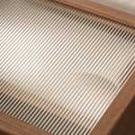 Wooden Tissue Box Cover – Ribbed Glass Top, Desk and Bedside Napkin Holder
