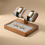 Wooden Watch Display Stand with Jewelry & Ring Tray – Single and Double Watch Holder