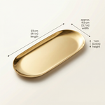 Gold Serving Tray – Stainless Steel Oval Tray for Desserts, Drinks, Jewelry, Vanity, Bathroom & Kitchen