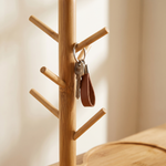 Bamboo Tree Branch Key Hanger with Storage Tray – Nordic Desktop Organizer Decor
