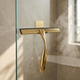 Gold Stainless Steel Shower Squeegee – Modern Silicone Water Wiper for Bathroom Glass Surfaces