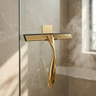 Gold Stainless Steel Shower Squeegee – Modern Silicone Water Wiper for Bathroom Glass Surfaces
