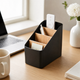 Desktop Storage Box with Bamboo Dividers – Desk Organizer for Remote Pens Cards