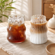 Wavy Glass Tumbler Set – Borosilicate Coffee Cup Iced Drink Home Bar Decor