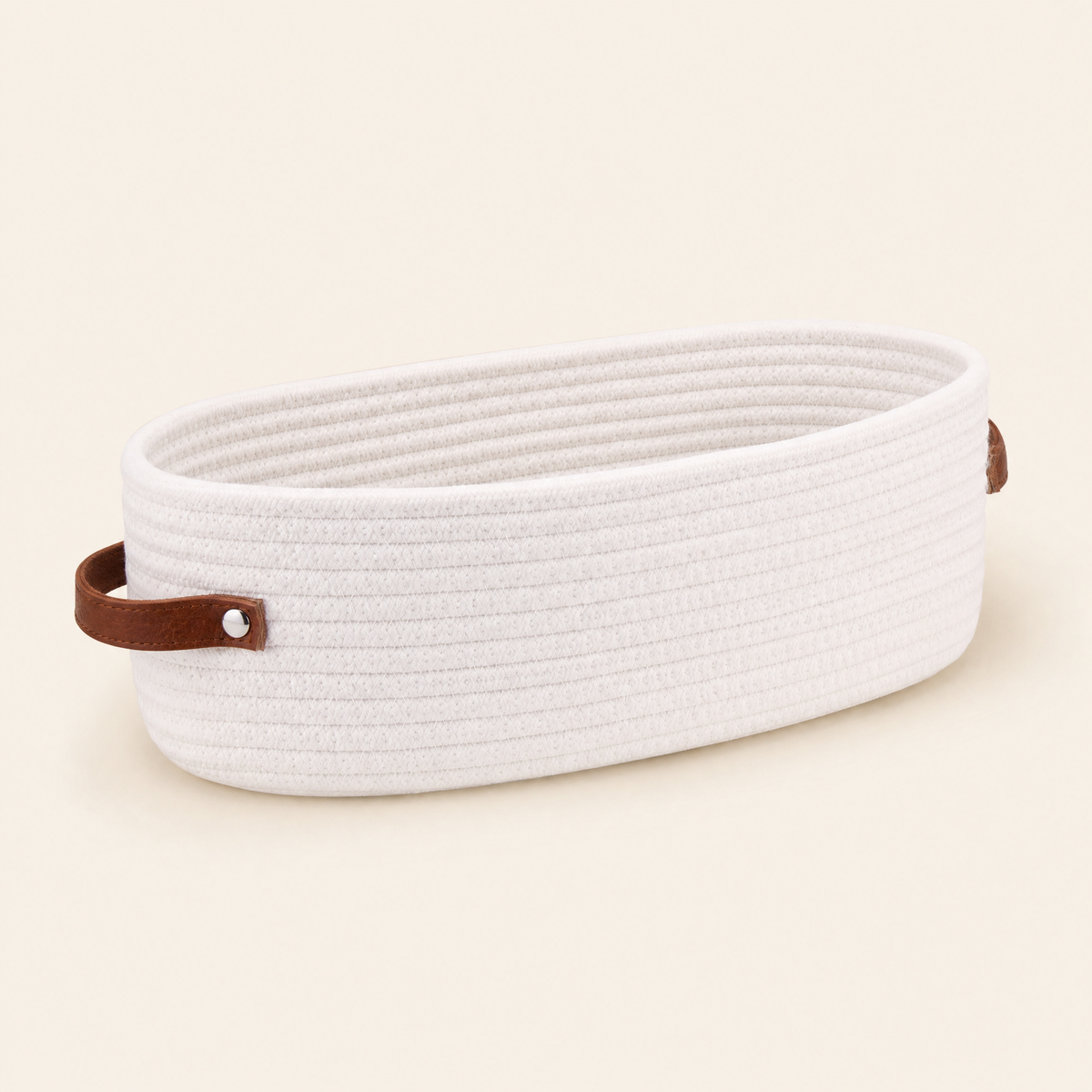 Oval Woven Storage Basket – Bathroom Organizer Toilet Paper Holder Desk Tray