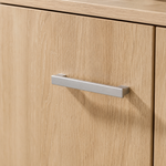 Storage Cabinet – Rolling Sideboard with 2 Doors, Internal Shelf, Castors, Natural Wood Finish, Living Room
