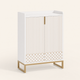 Shoe Cabinet with Doors – 5-Tier Storage, Gold Accents, Hallway Bedroom Living Room