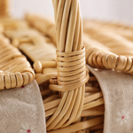 Wicker Picnic Basket with Lid – Willow Hamper with Linen Lining and Carry Handle