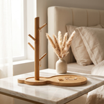 Bamboo Tree Branch Key Hanger with Storage Tray – Nordic Desktop Organizer Decor