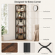 6 Tier Corner Shelf – Tall Freestanding Bookcase Storage Rack for Living Room or Bedroom