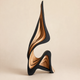 Abstract Wood Sculpture – Layered Minimalist Statue for Shelf, Desk and Living Room Decor