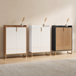 Shoe Cabinet with Doors – 5-Tier Storage, Gold Accents, Hallway Bedroom Living Room