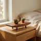 Wood Display Riser Tray – Raised Footed Stand for Tea Table, Desk, Entryway Decor
