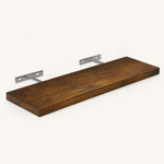 Solid Wood Floating Wall Shelf – Bracket Mount Storage Display Living Room Bedroom