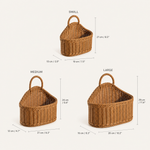 Woven Rattan Wall Basket – Hanging Fruit Storage for Kitchen Garden Home Decor