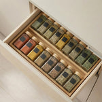Glass Spice Jar Set with Wooden Bamboo & Rosewood Lids – 120ml with Labels, Kitchen Organisation