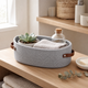 Oval Woven Storage Basket – Bathroom Organizer Toilet Paper Holder Desk Tray