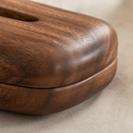 Walnut Wood Tissue Box Cover – Removable Lid, Minimalist Tabletop Decor for Home