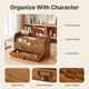 Wood Desk Organizer with Drawer – File Mail Sorter 3 Compartments Vintage Home Office