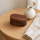 Oval Walnut Ring Box – Solid Wood Jewelry Case for Proposal, Wedding, Gift Giving