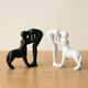 Abstract Human and Dog Sculpture – Minimalist Figurine for Desk, Shelf, Living Room Decor