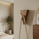 Modern Wooden Wall Hook – Self Adhesive Storage Hook with Angled Brass Peg for Home