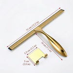 Gold Stainless Steel Shower Squeegee – Modern Silicone Water Wiper for Bathroom Glass Surfaces