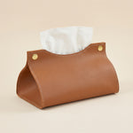 Leather Tissue Holder – Compact Napkin Dispenser for Coffee Table Desk Bathroom Car Storage