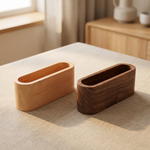 Wooden Business Card Holder – Desk Organizer Office Supplies Desktop Storage Display Rack
