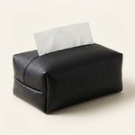 Leather Tissue Box Cover – Modern rectangular design for bathroom vanity, countertop tissue holder