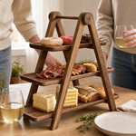 3 Tier Wooden Serving Stand – Tiered Tray Dessert Display for Parties and Entertaining